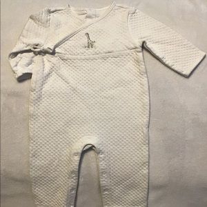 JANIE AND JACK White Giraffe Quilted One-Piece